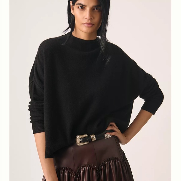 Anthropologie Alani Cashmere Mock-Neck Sweater by Pilcro - Picture 1 of 6